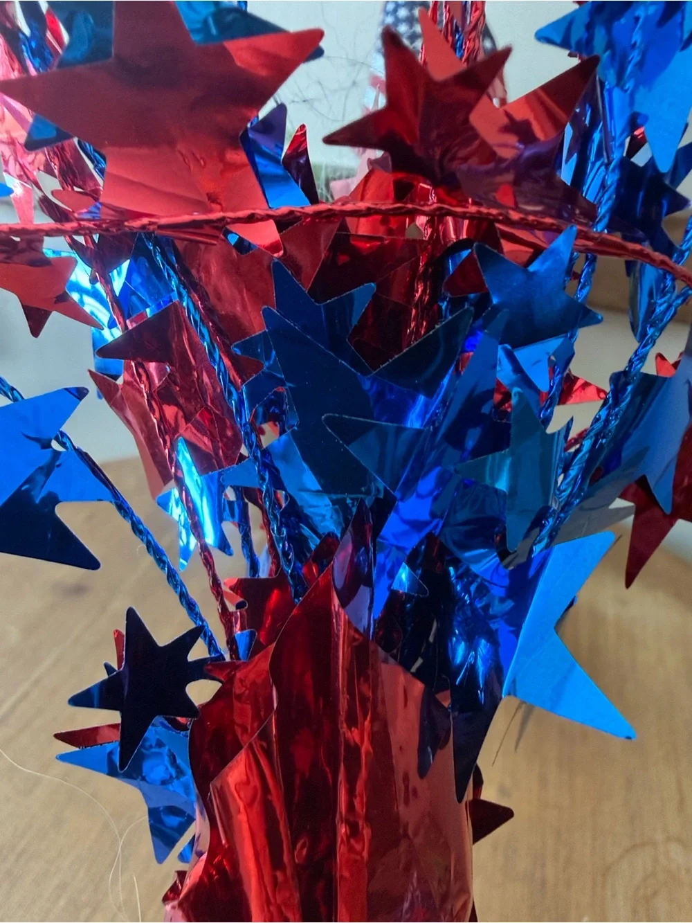 Patriotic Red & Blue Star Burst Party Centerpiece balloon weight